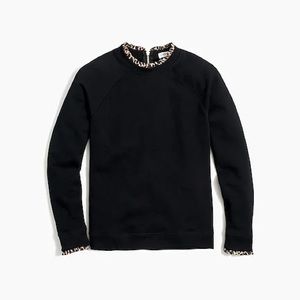 J. Crew leopard ruffle pullover
